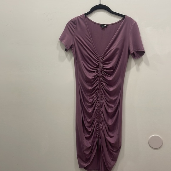 Scrunched Mauve Pink/Purple Dress - Picture 1 of 4